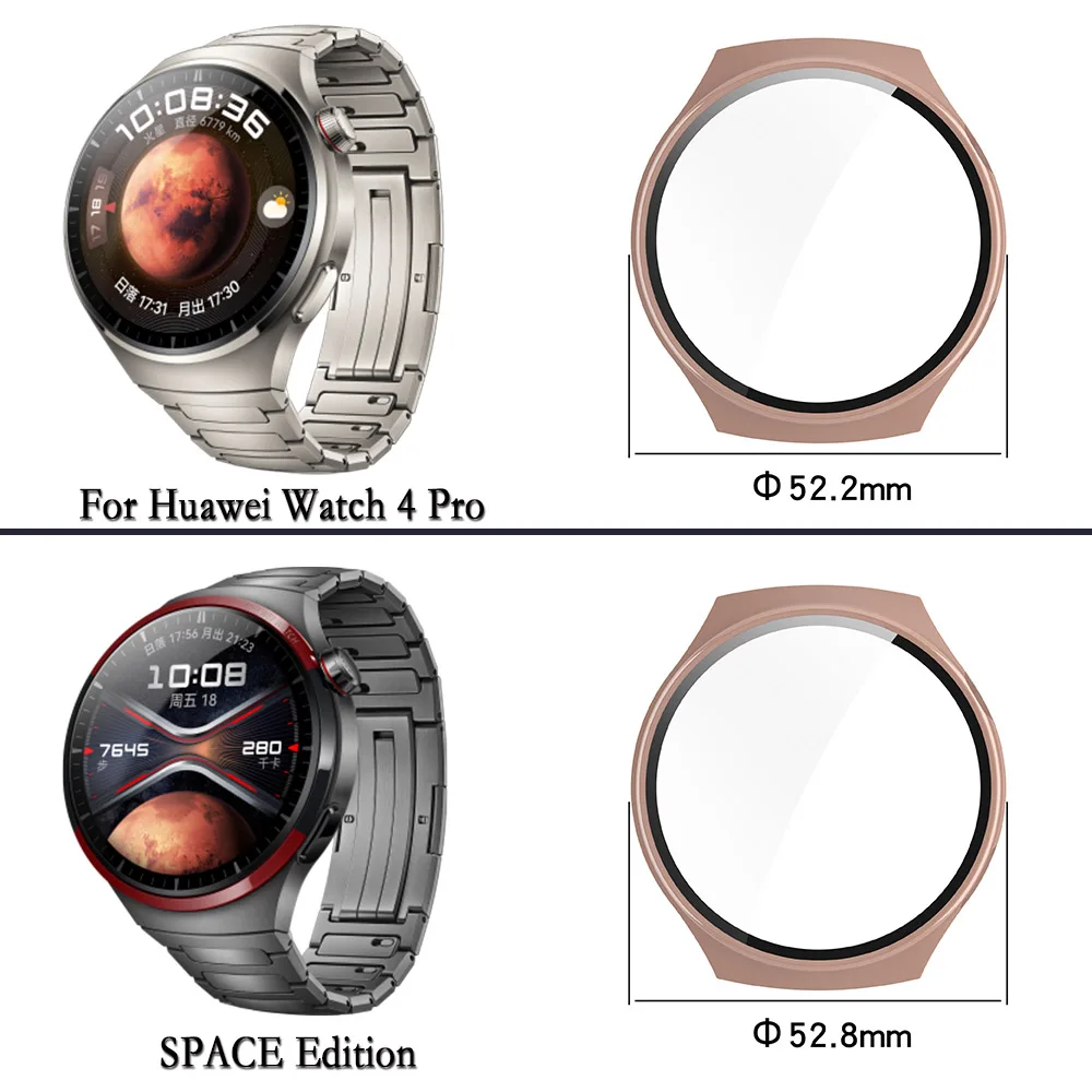 เคสสำหรับ Huawei Watch 4 Pro space/Earth Watch พร้อมกระจกนิรภัยแบบแข็งป้องกันรอยขีดข่วน