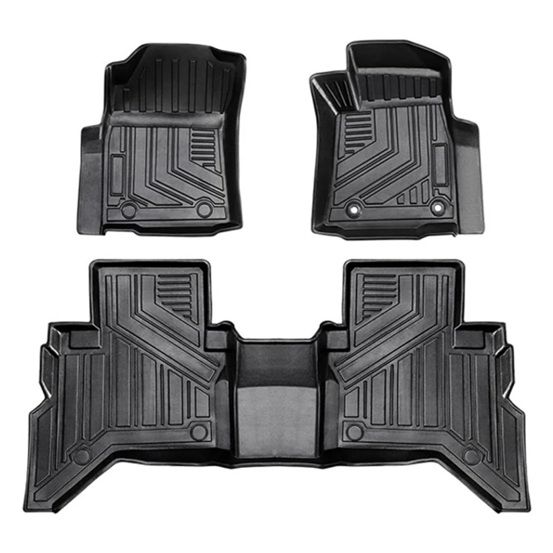 

3D TPE RHD TELLIKA Black Luxury Car Floor Mats for for Revo 2015-2021 2mm Thick Full Set