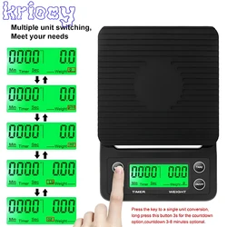 1pc 3kg 5kg Drip Coffee Scale with Timer Portable Electronic Digital Kitchen Scale High Precision LCD Electronic Scales