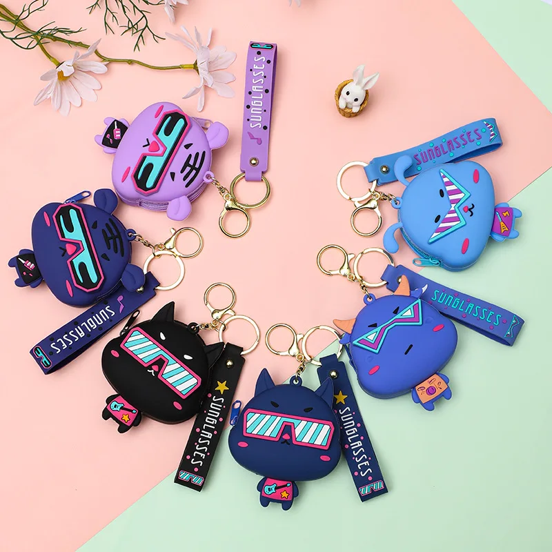 Minsoクリエイティブシリコンコインパース、子供用収納バッグ、キーホルダー、ペンダント、絶妙なバッグデコレーション、クレーンゲーム景品