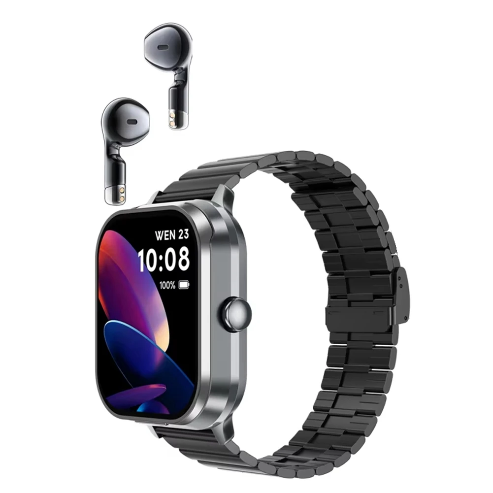

2 in 1 BT Headset BT Call Smart Watch NFC Smartwatch Sport Fitness Waterproof Heart Rate Music PlayingWeather Headphone