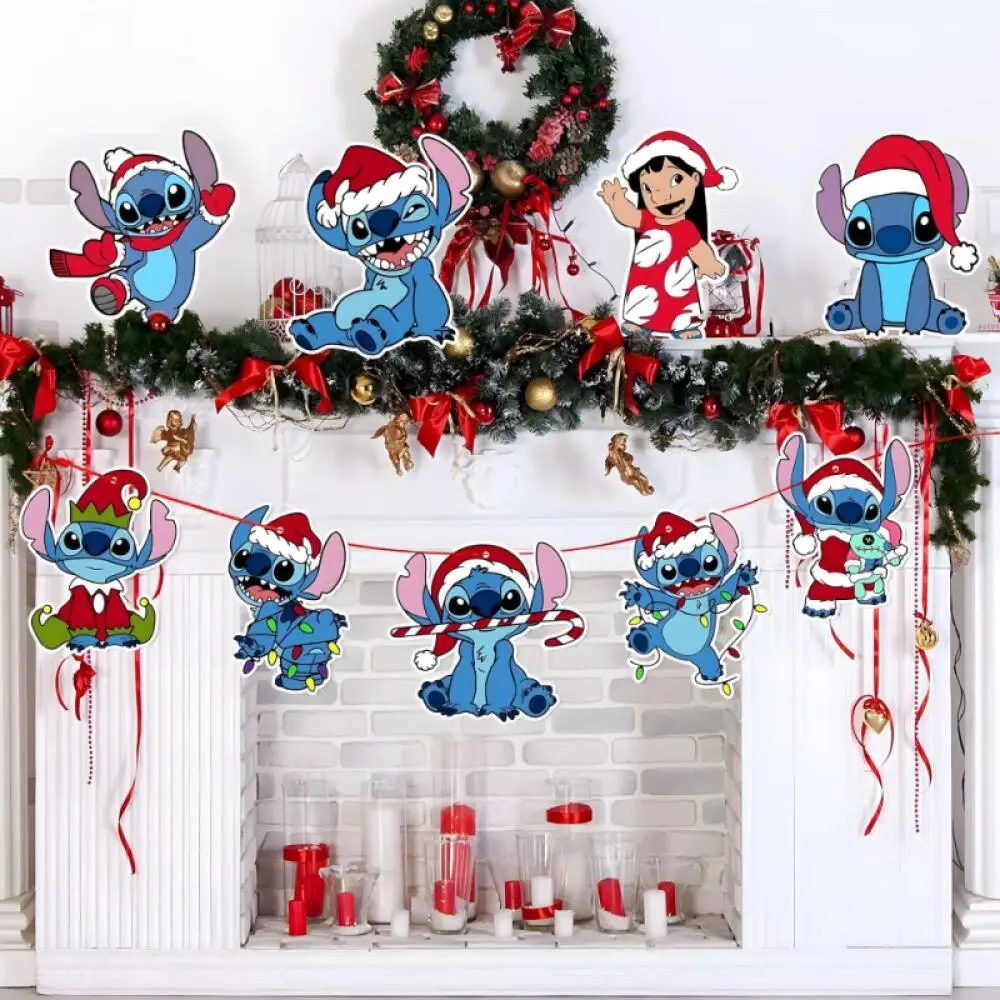 

Disney Lilo Stitch Keychains Anime Cartoon Figures Stitch Acrylic Pendants Christmas Tree Decorations Props Christmas Presents