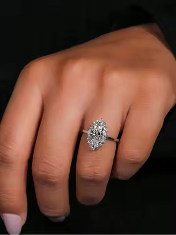 925 Sterling Silver Simplicity Marquise Surround Zircon Ring For Women Engagement Wedding Luxury High Quality Fine Jewelry