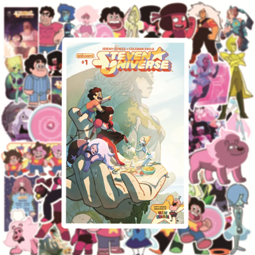 50 قطعة من ملصقات الكون الكرتونية ستيفن الكون للهاتف المحمول وحقيبة الكمبيوتر المحمول ولوح التزلج وملصقات مقاومة للماء