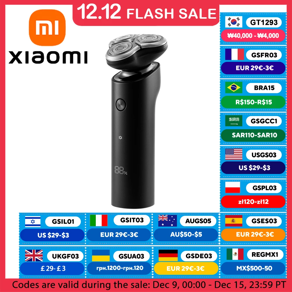 XIAOMI MIJIA S500 Electric Shaver Clipper Triple Blade Trimmer For Men Dry Wet Shaving Washable Beard Hair Cutting Machine Razor