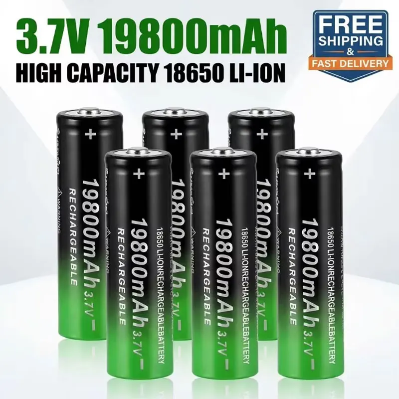 

19800mAh 18650 3.7V Rechargeable Li-ion Battery, Universal for Flashlights, Headlamps and Outdoor Lighting Devices