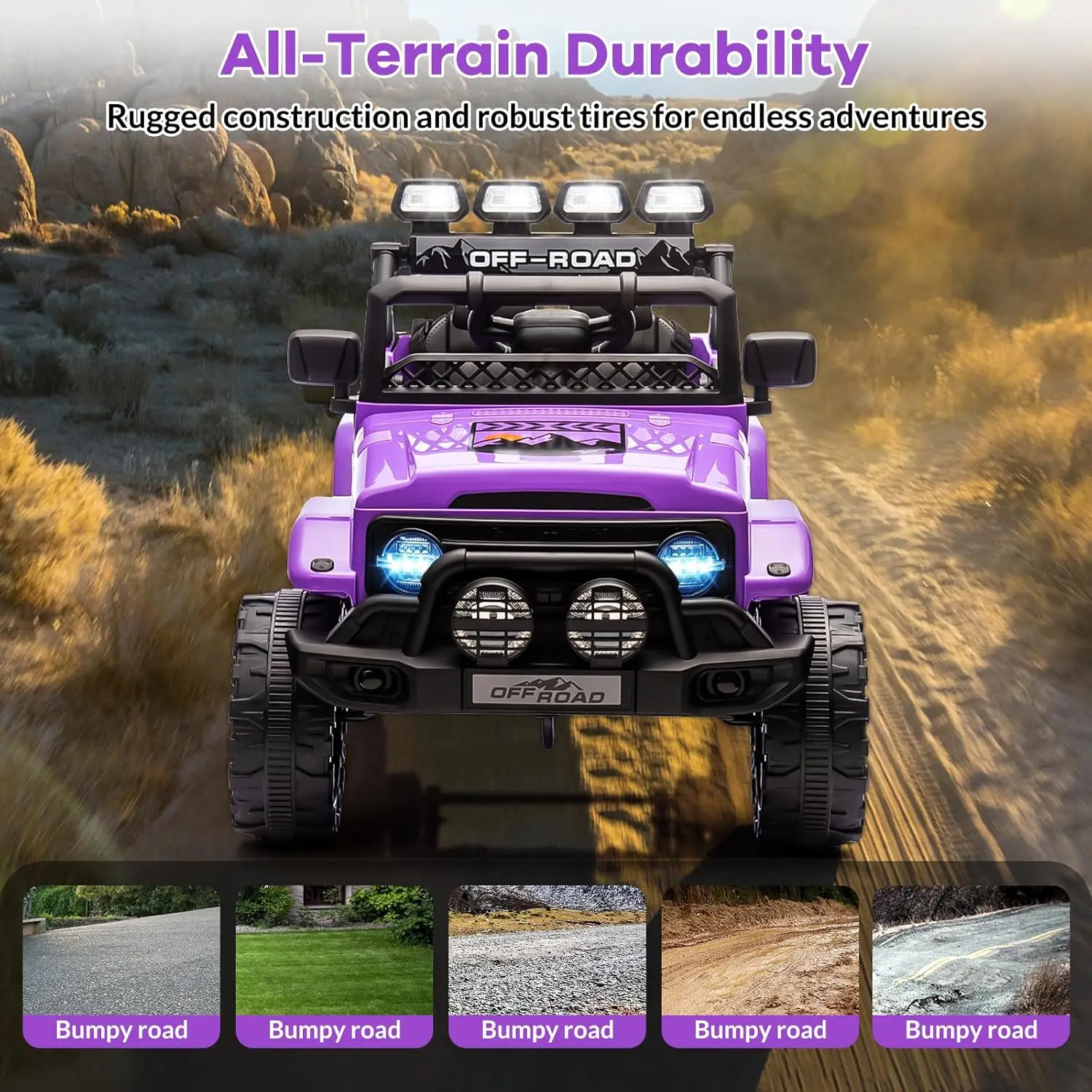 รถของเล่นเด็กแบบขับเคลื่อนด้วยไฟฟ้า SUV พร้อมรีโมทคอนโทรล 2.4g รองรับ MP3 บลูทูธ USB ไฟหน้าและไฟท้าย เสียง ล้อพวงมาลัย สำหรับเด็กอายุ 3-6 ปี