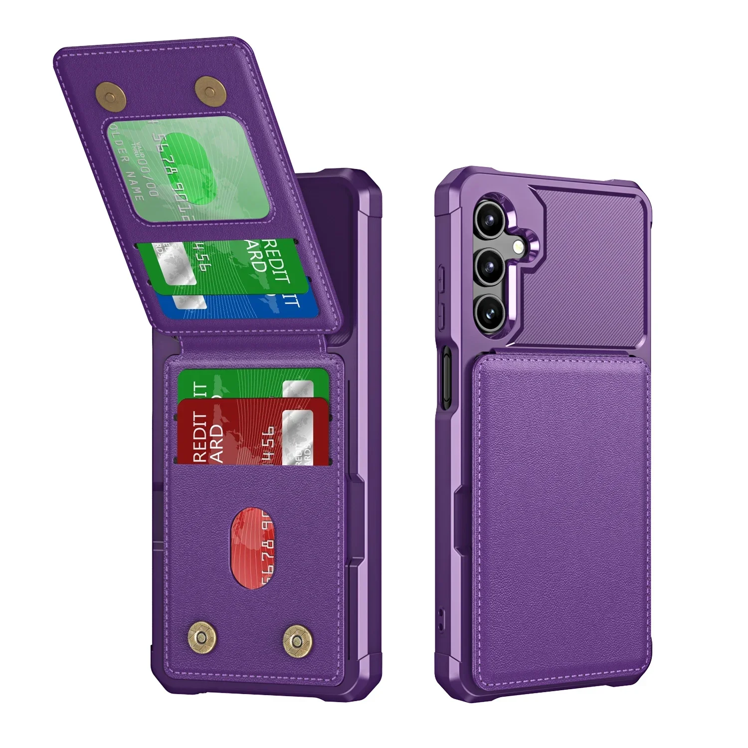 Für Samsung S26 S25 S24 S23 S22 Ultra Plus FE A57 A37 A17 A56 A36 A16 A55 A35 A15 Brieftaschen-Hülle mit Kartenfach Handyhülle