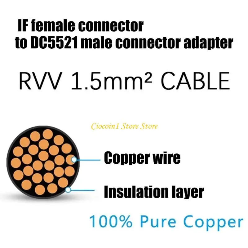 A3PC Communication Cable Capable 2+1 Pin Converter Wire XT60if to DC5521 Adapter Cord for Battery Pack Connection