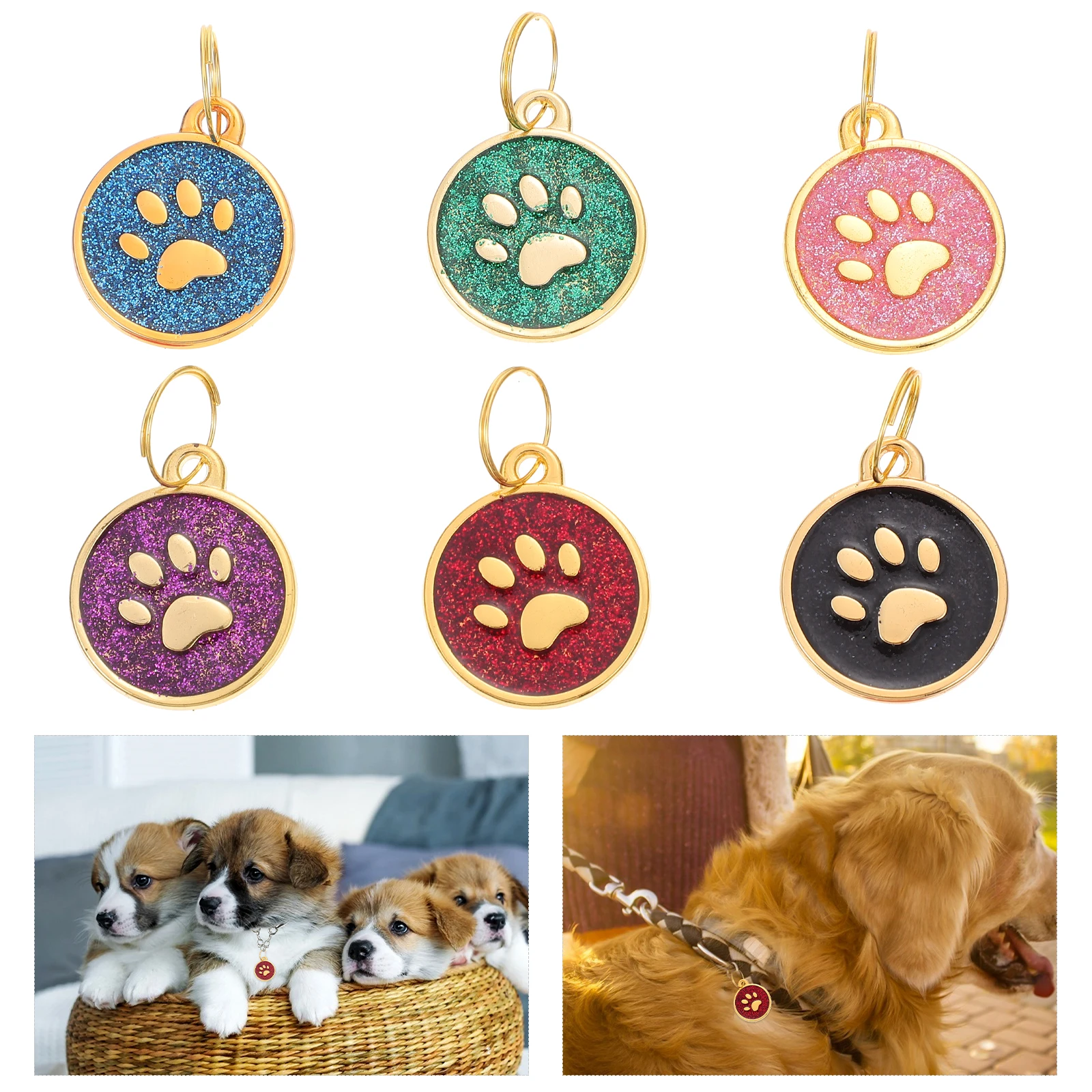 

Zinc Alloy Pet ID Tags Durable Anti Rust Deform Light Weight Dog Collar Large Pets Supplies Address Labels Metal Boards Hanging
