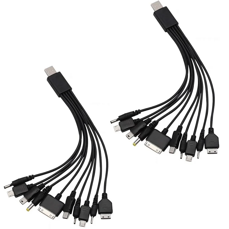 1-12pcs Universal USB To Multi Plug Cell Phone Charger Cable 10 to 1 USB Cable For Samsung Xiaomi Huawei OPPO Vivo Charger Cable view 6