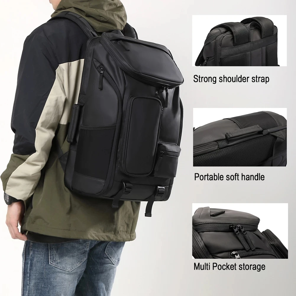 AIGO-Luxo Mochila Escolar Impermeável Grande Capacidade para Adolescentes, Masculino Oxford Bolsas, Mochila de Carregamento USB para Homens, Camping