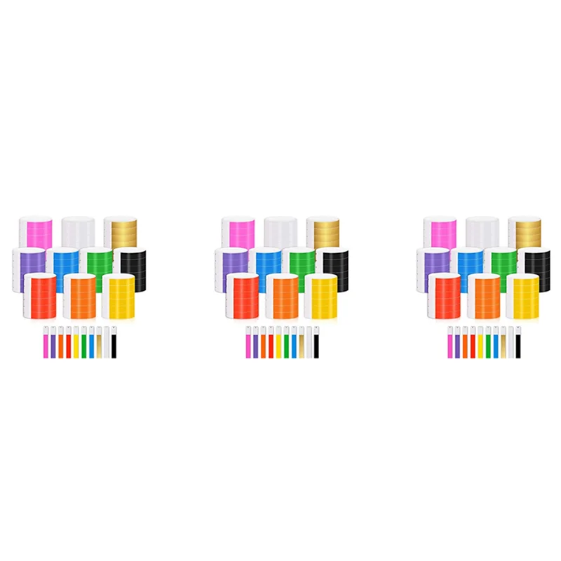 

YWDZ-3000 PCS Paper Wristbands Waterproof Neon Wristbands Wristbands For Events Suitable For Parties, Wristbands(10 Colors)