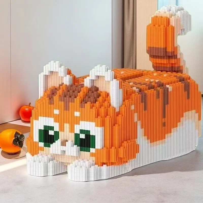 4655 pièces de boîte à mouchoirs en forme de petit chat orange mignon, kits de modèles de puzzle faits à la main, cadeaux d'Halloween idéaux, cadeaux de Noël/cadeaux de Thanksgiving, prix scolaires