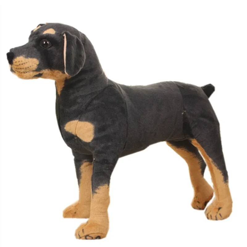 Simulation Stehend Schwarz Hund Plüsch Spielzeug Stofftier Spielzeug Haustier Hund Spielzeug Super Realistische Hund Spielzeug Studio Fotografie Requisiten