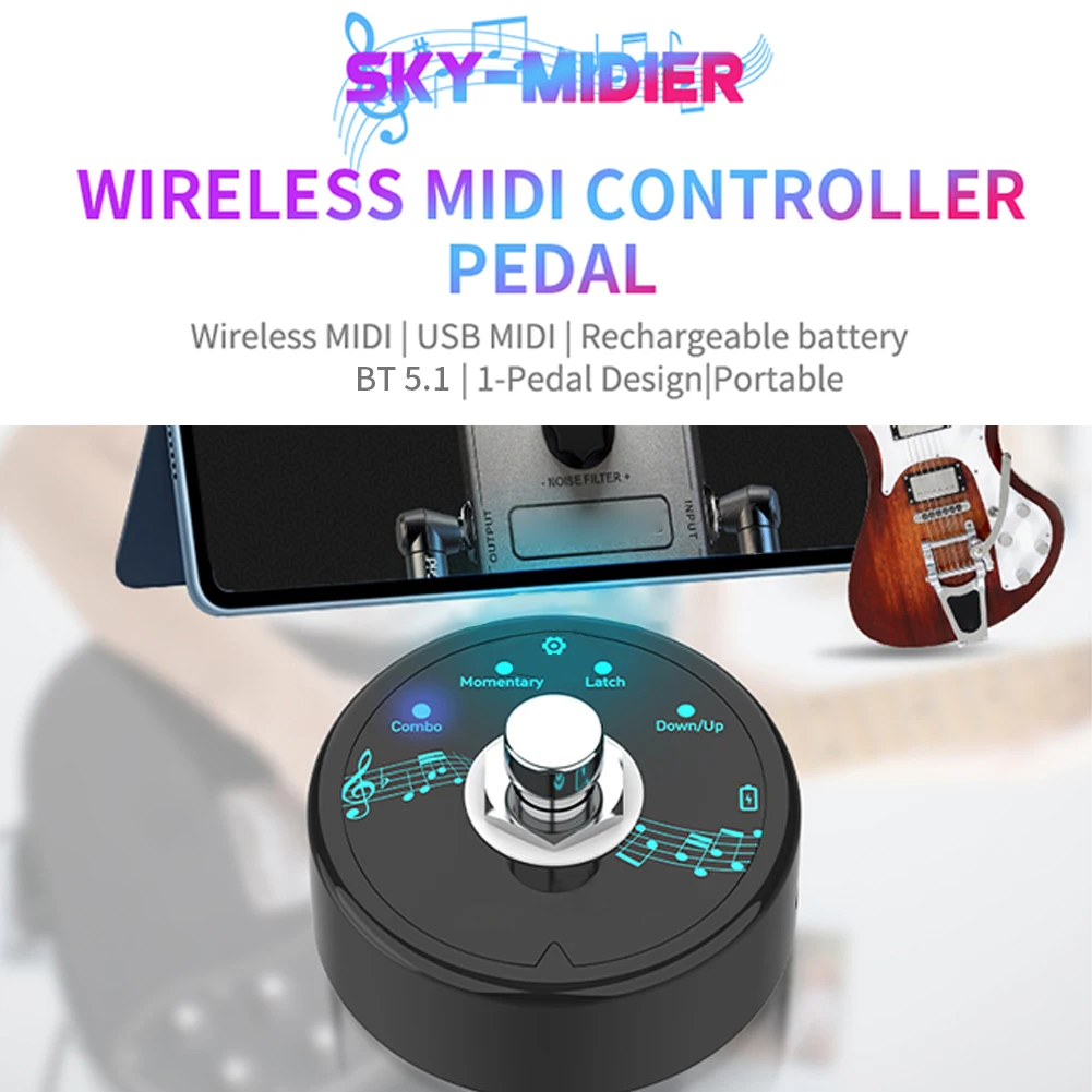 MIDI Controller Low Latency Wireless Transmission System Low Power Consumption Multi-Effects Synthesizer MIDI Pedal Effector