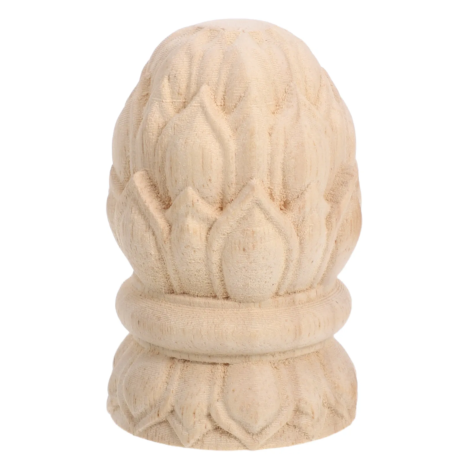 

Staircase Fence Post Toppers Unfinished Hand Carved Pineapple Wood Finials For Furniture Railings Garden Fence Decoration