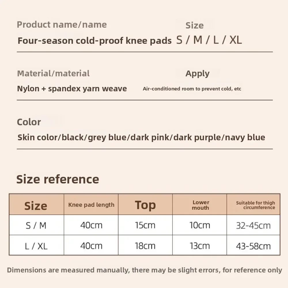Hot Selling Autumn and Winter Thin Warm Knee Pads Cold-proof and Non-slip Protective Cover Air-conditioned Room Knee Protective