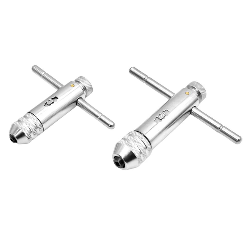 

2 шт. Т-образный ключ для метчиков с трещоткой, Т-образный регулируемый набор ручных метчиков для метчиков, набор из 2 предметов, ручной метчик, гаечный ключ, инструмент