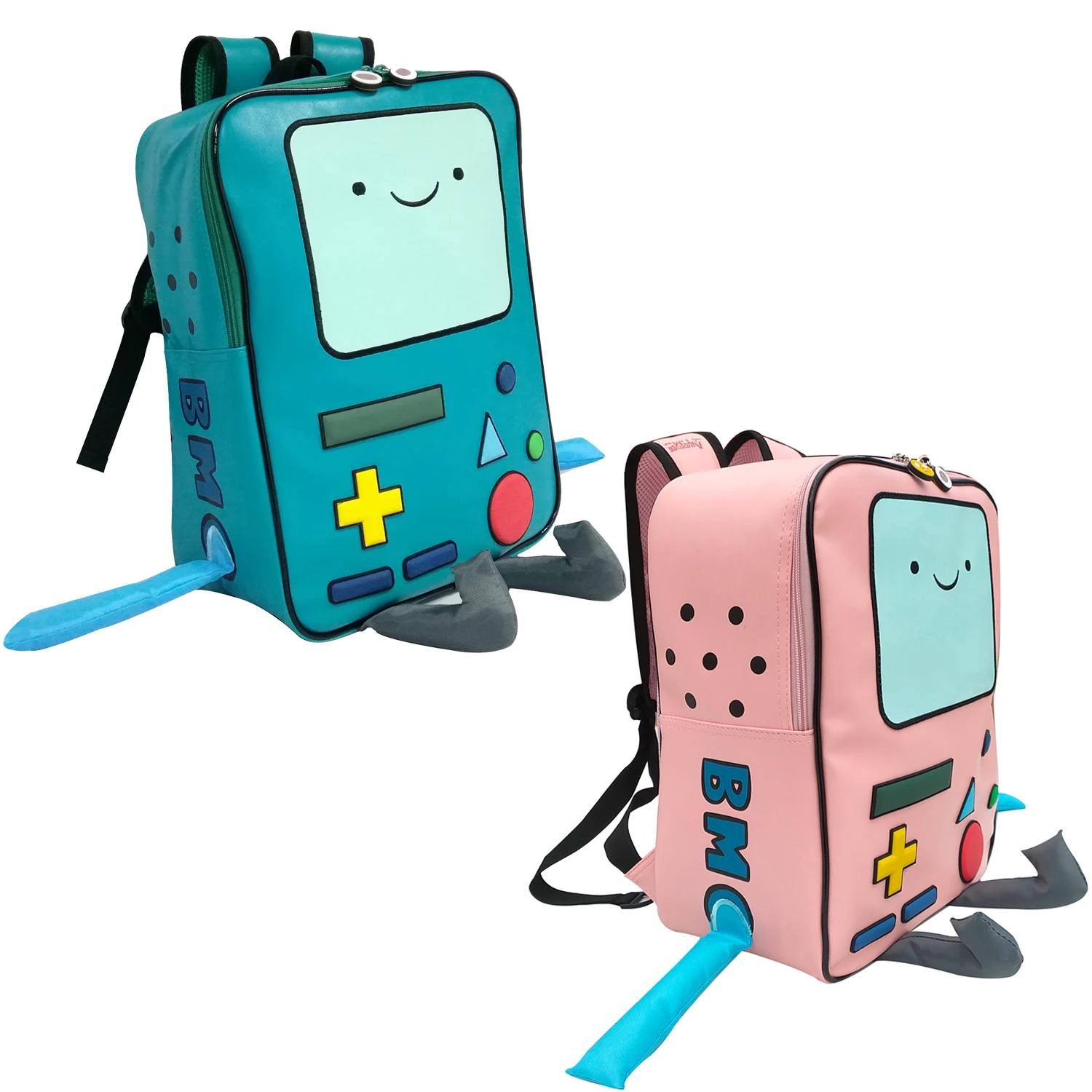 BeeMore-mochila resistente al agua para hombre y mujer, morral con diseño de Robot de dibujos animados, Finn y Jake BMO, para estudiantes