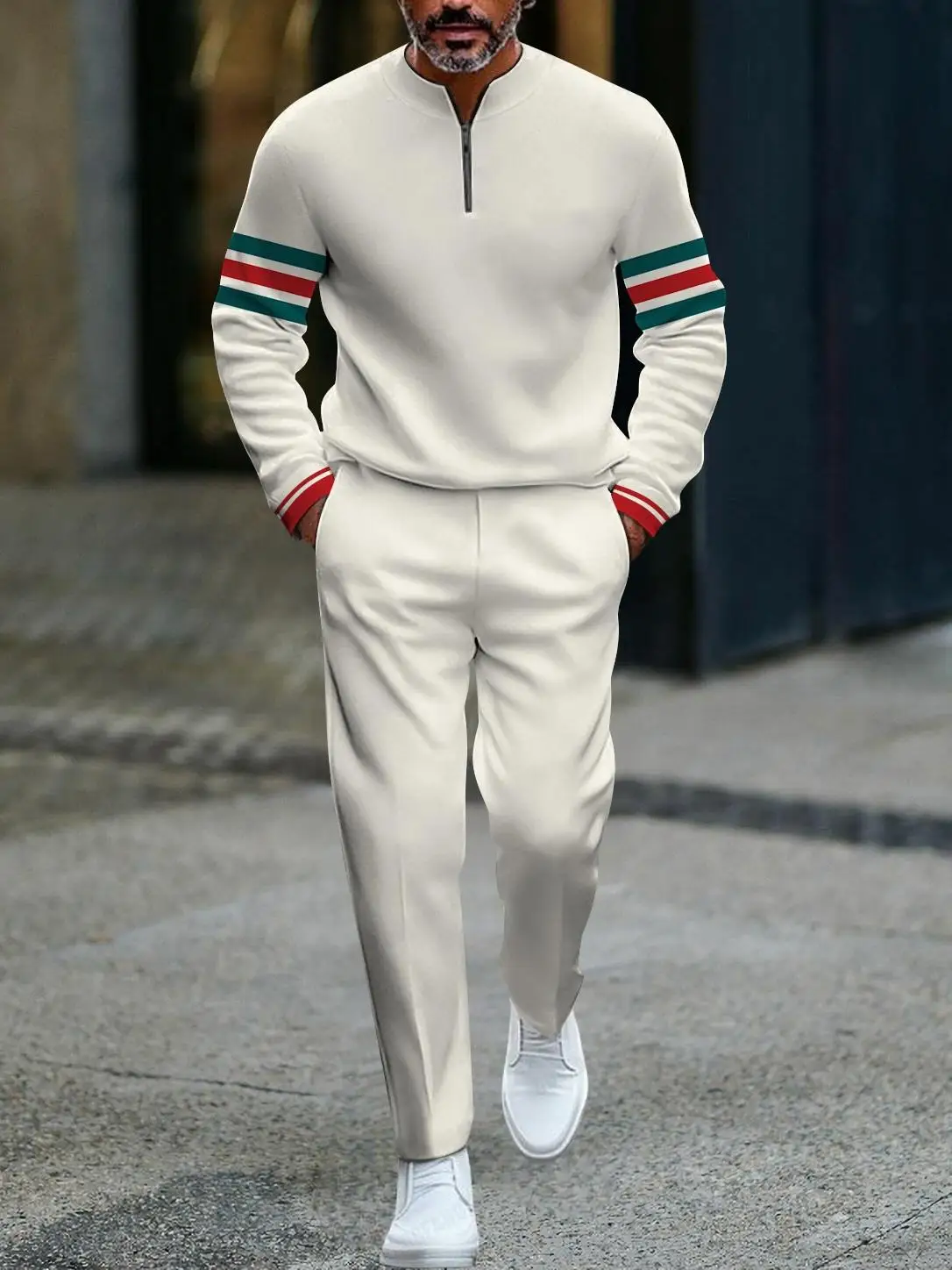 

Men's Autumn and Spring New Solid Color SportShirt pants Two-piece Set Fashionable Casual Sports Set Size S-3XL Men's Tracksuit