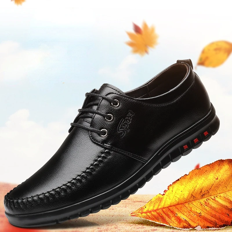 Men's New Business Casual Leather Shoes Men's Commuting Fashion Breathable Shoes Soft Soled Comfort Trendy Shoes Loafers Men