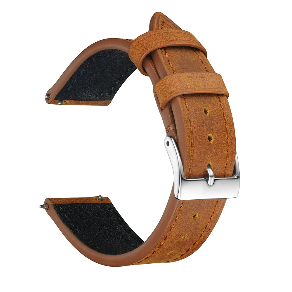 Retro Leather Watch Band Crazy Horse Cowhide Wrist Straps For Men Female 18 19 20mm 21mm 22mm Watch Straps Quich Release