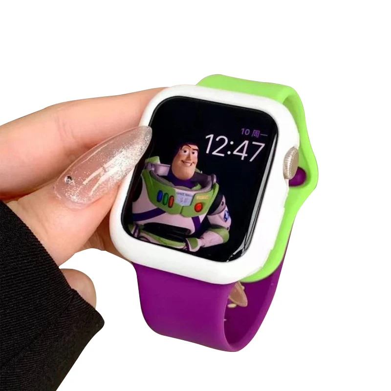 Disney Buzz Lightyear Silicone Band for Apple Watch 9 8 7 6 5 4 3SE Strap for iWatch 49mm 45mm 41mm 40mm 44mm 38/42mm Watch Band