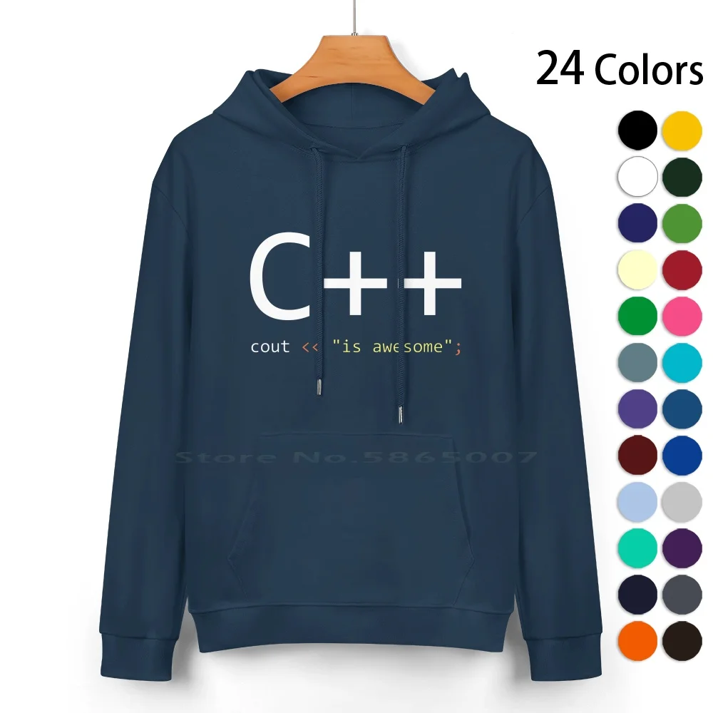 C Is Awesome-Computer Programming Pure Cotton Hoodie Sweater 24 Colors Programming Memes C Plus Plus Funny Programming