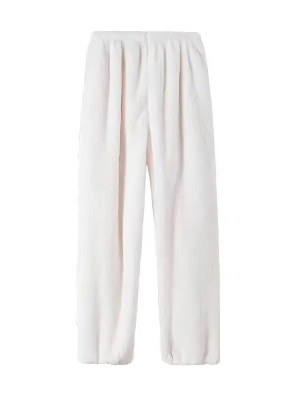 Calças de Lazer Femininas Plus Size Coral Fce Angel Sp, Quentes para o Inverno, Cintura Alta, Pernas Largas, Calças Retas