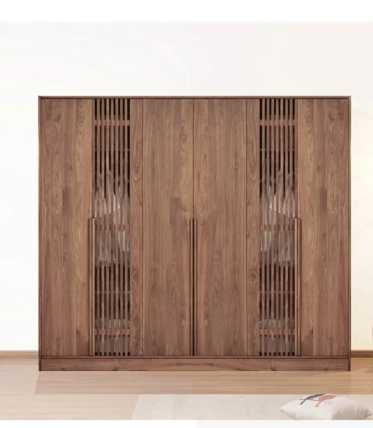 North American black walnut, all solid wood door wardrobe, Nordic modern simple Japanese style