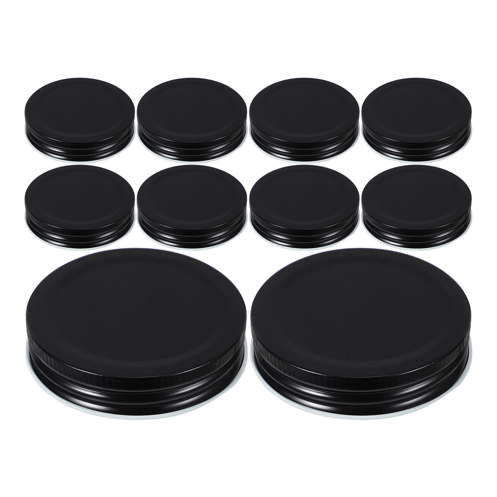 

12pcs Tinplate 70mm Black Sealing Caps Mason Jar Covers Storage Solid Reusable Secure Mason Jar Cover Leakproof