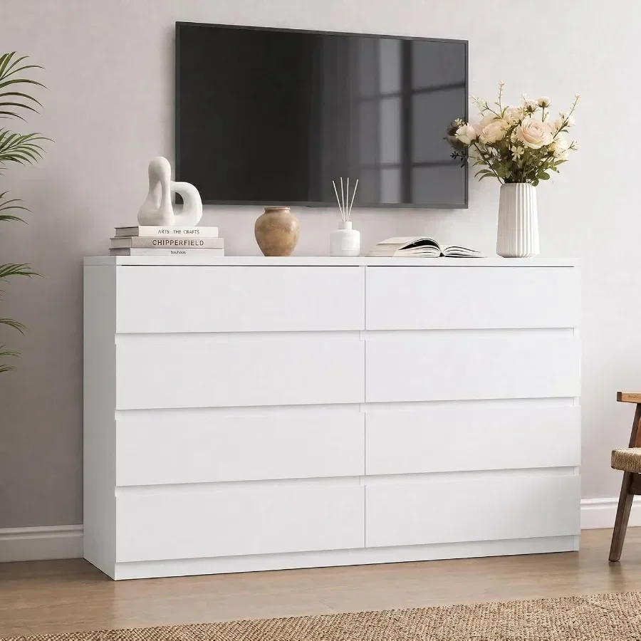 Modern 8 Drawer Dresser, Chest of Drawers for Bedroom