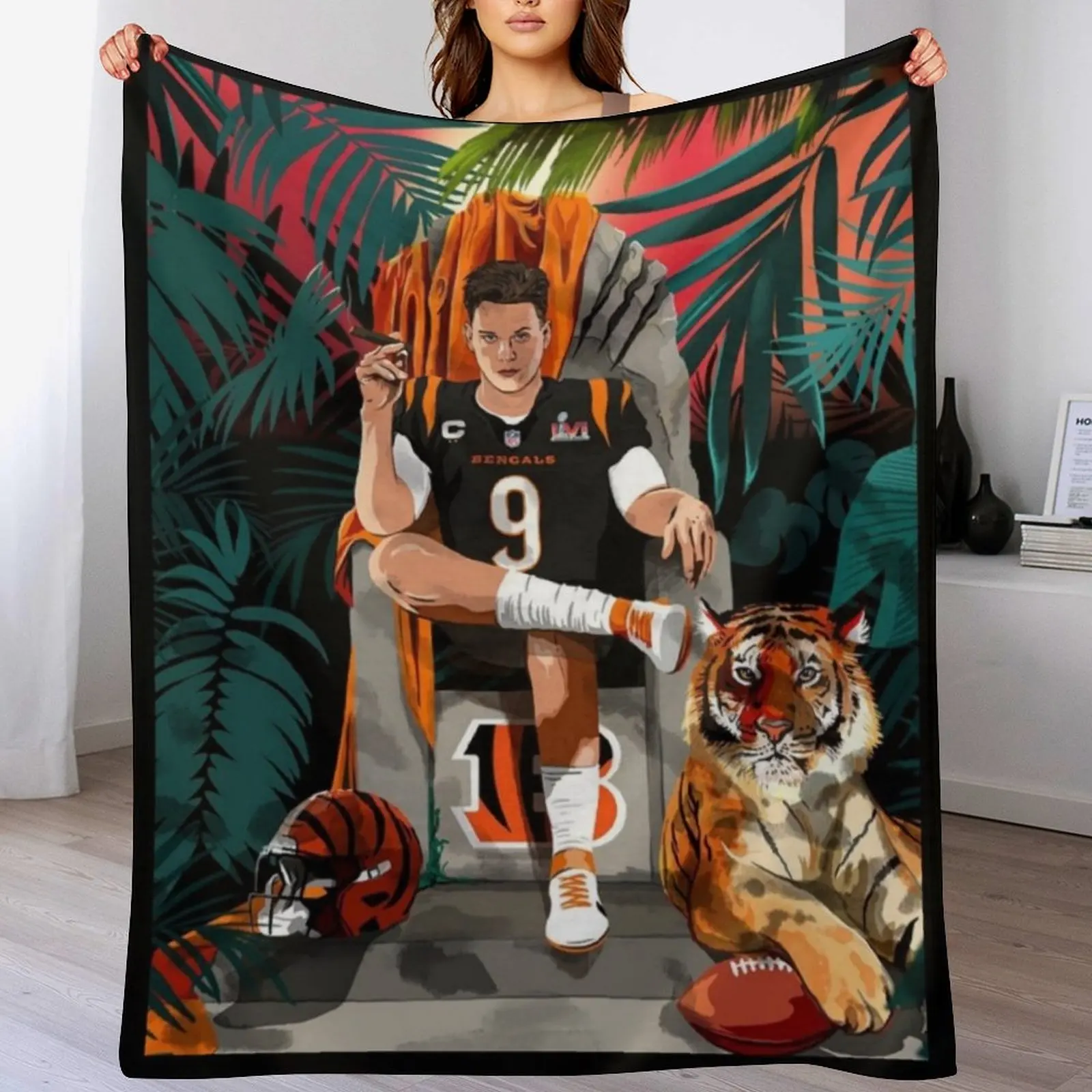 

Joe burrow bengals Throw Blanket Thermal valentine gift ideas Blankets