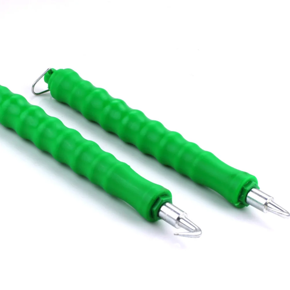 2Pcs Semi-automatic Wire Heavy Duty Rebar Ties Tool Pull Tie Wire Rubber Grip Handle Reduce Fatigue (Green)