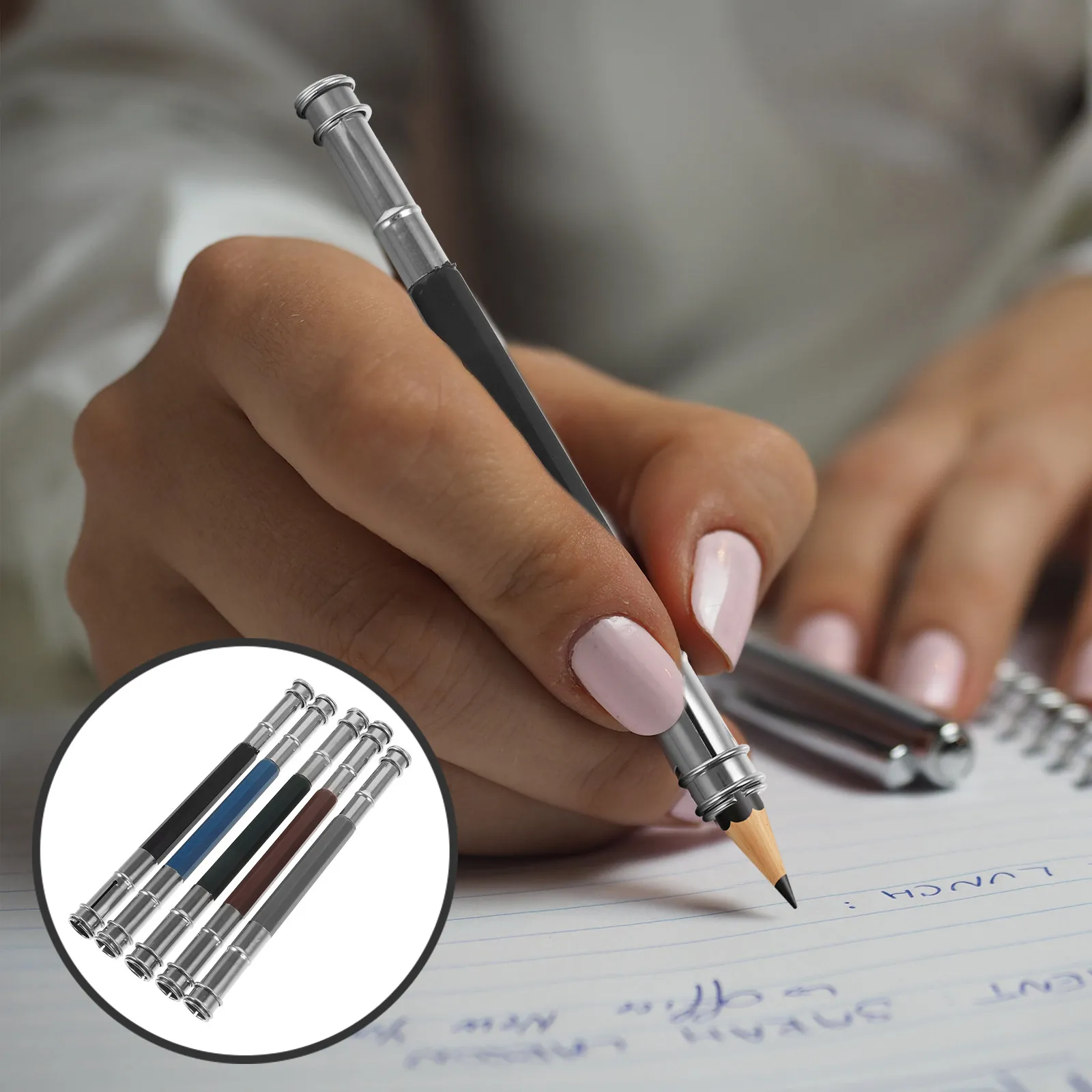 

5Pcs Drawing Extender for Artists High Hardness Pencil Extension Holder Tool School Office Writing Art Supplies Kit