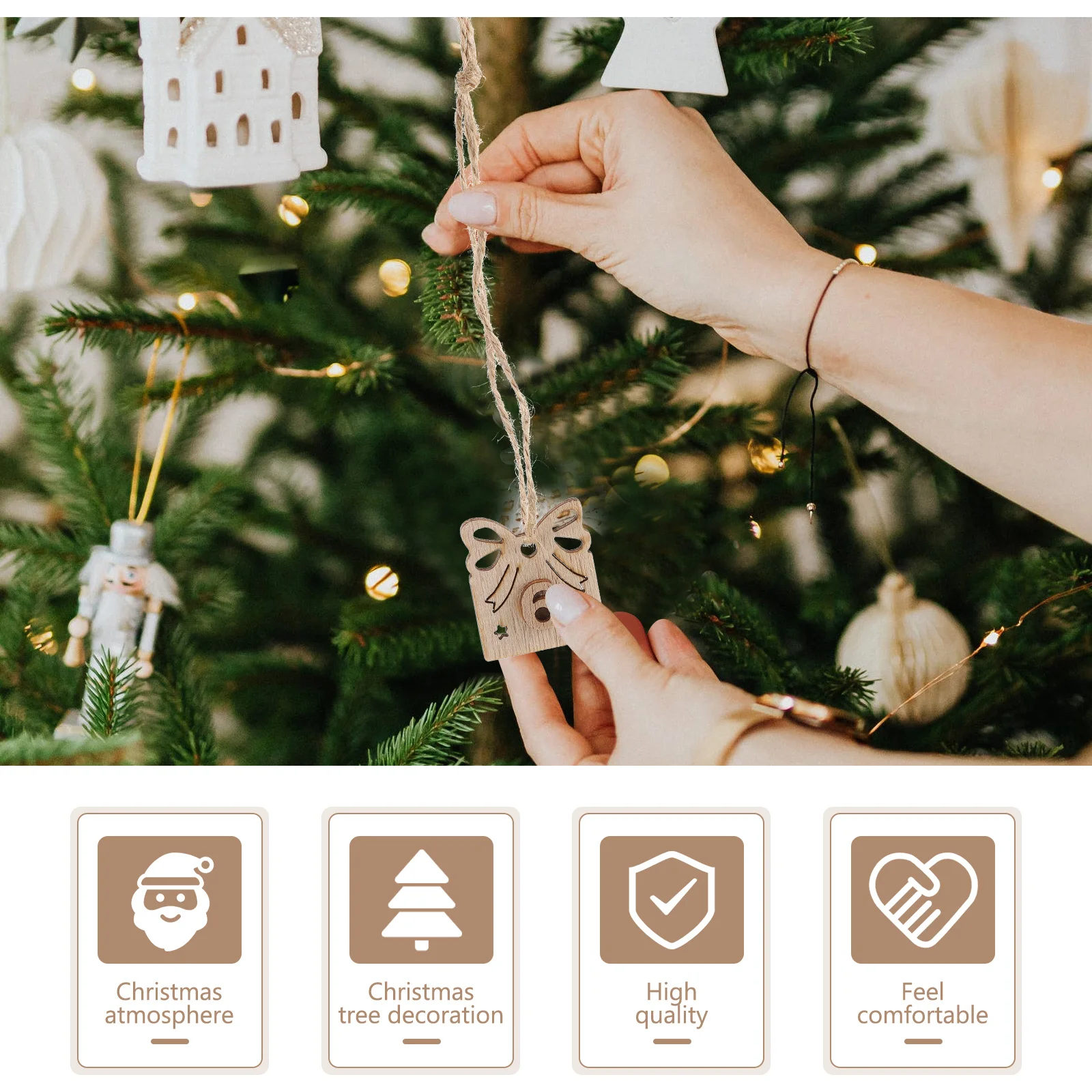 

72Pcs Christmas Countdown Calendar Numbers Wooden Advent Calendar Numbers Xmas Tree Hanging Pendants Christmas Holiday