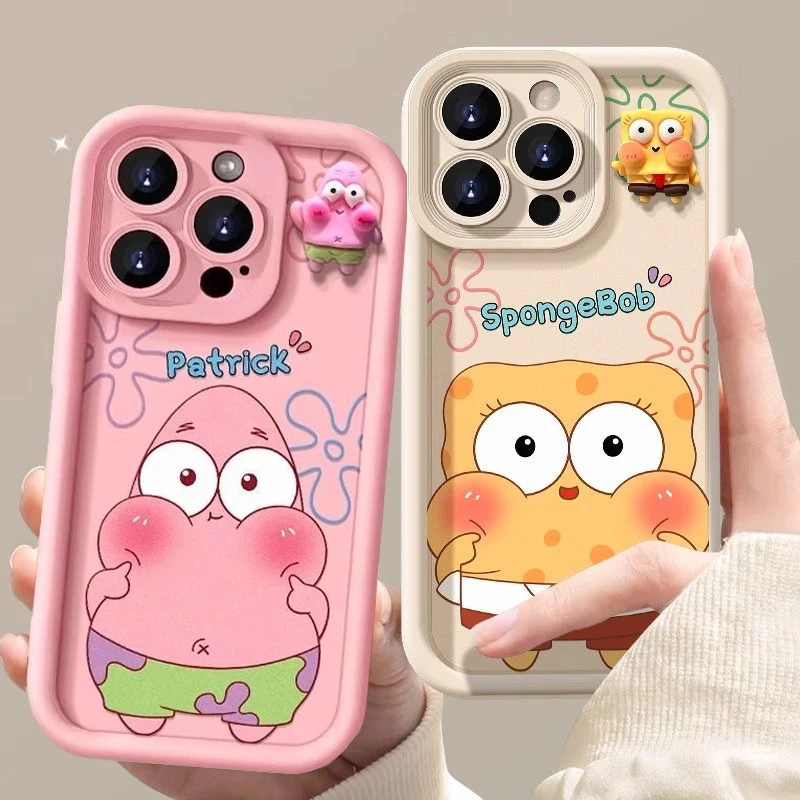 For OPPO A60 A79 A38 A58 A78 A98 A57 A77 A54 A94 A74 A96 A53 A9 2020 A5 A15 A16 A17 A18 Cute SpongeBob Dolls Phone Case Cover