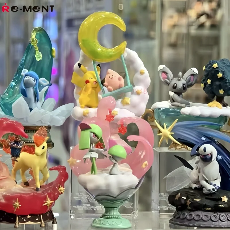 

Оригинальная серия Re-Ment Pokemon Starrium Dreaming Moonlit Night Absol Glaceon Minccino Pikachu&Cleffa Kirlia&Ralts Ponyta Toy Gi
