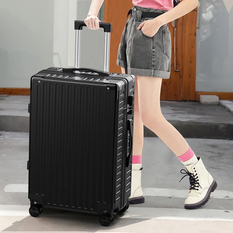 Aluminium Frame Durable and Strong Luggage Password Lightweight Travel Suitcase Trolley Case Zipper Model