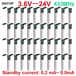 Commutateur de télécommande sans fil, longue portée, mini récepteur, émetteur, lumière LED, kit de bricolage, 433MHz, DC 12V, 3.6V-24V