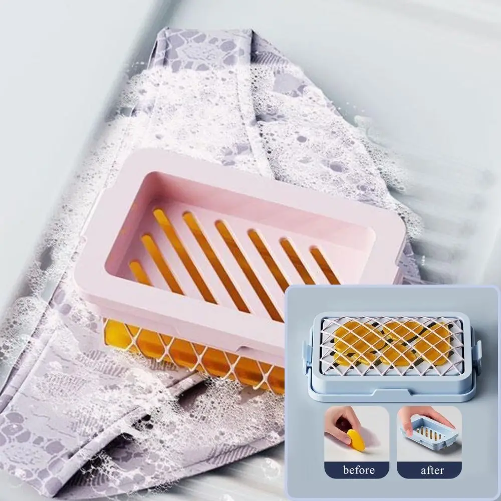 1PC Mesh Soap Holder Portable Soap Bubble Box High Quality Elastic Mesh Soap Boxes Double Layer Soap Box Non Slip Household Item