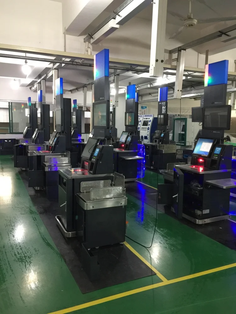 قارئ الماسح الضوئي الطابعة متقبل النقد سوبر ماركت الخدمة الذاتية دفع آلة الخروج كشك بطاقة آلة POS