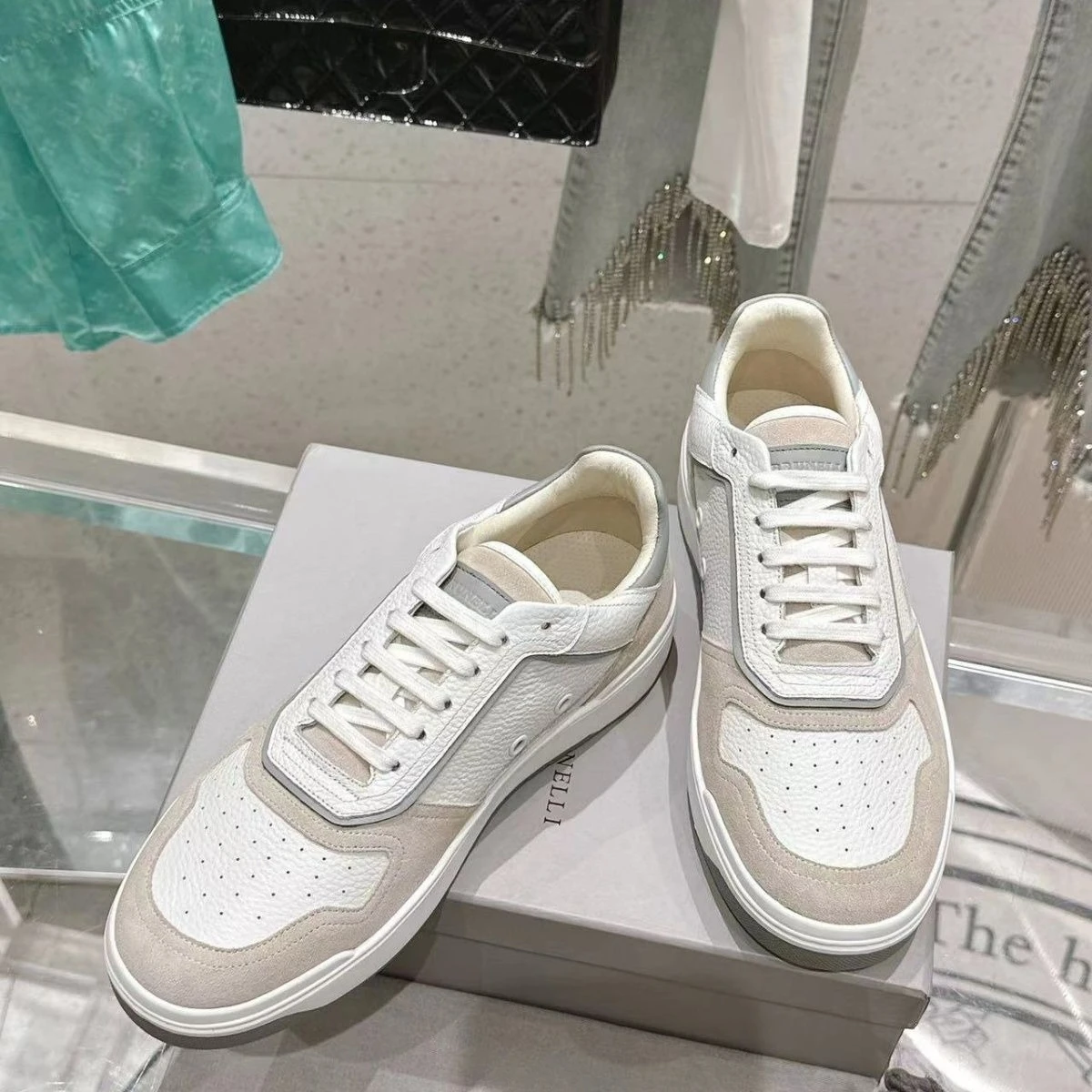 

2026 New Spring Summer Men's Lace-up Sneakers Color Blocking Patchwork Casual Board Shoes Breathable Vintage Sport Shoes