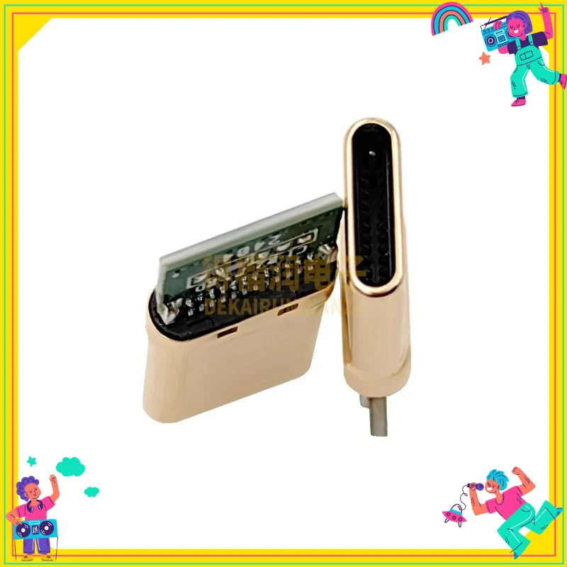 5PCS 4Pin USB Type-C Gold-plated Male Plug USBC DIY Self-repair Welding Charging Data Line Parts Type C Connector for Phone