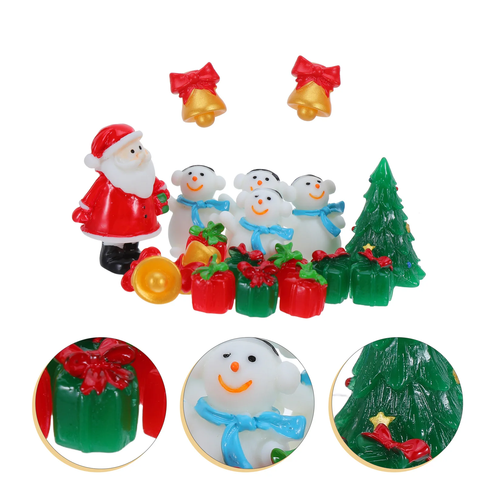

1Set Christmas Micro Landscape Ornament Resin Snowman Xmas Tree Decorative Miniature Xmas Tabletop Outdoor Garden
