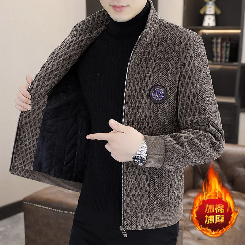 High Quality Autumn Winter Men Casual  Woolen Jackets Male Slim Fit Thicken Keep Warm Woolen Cloth Coats