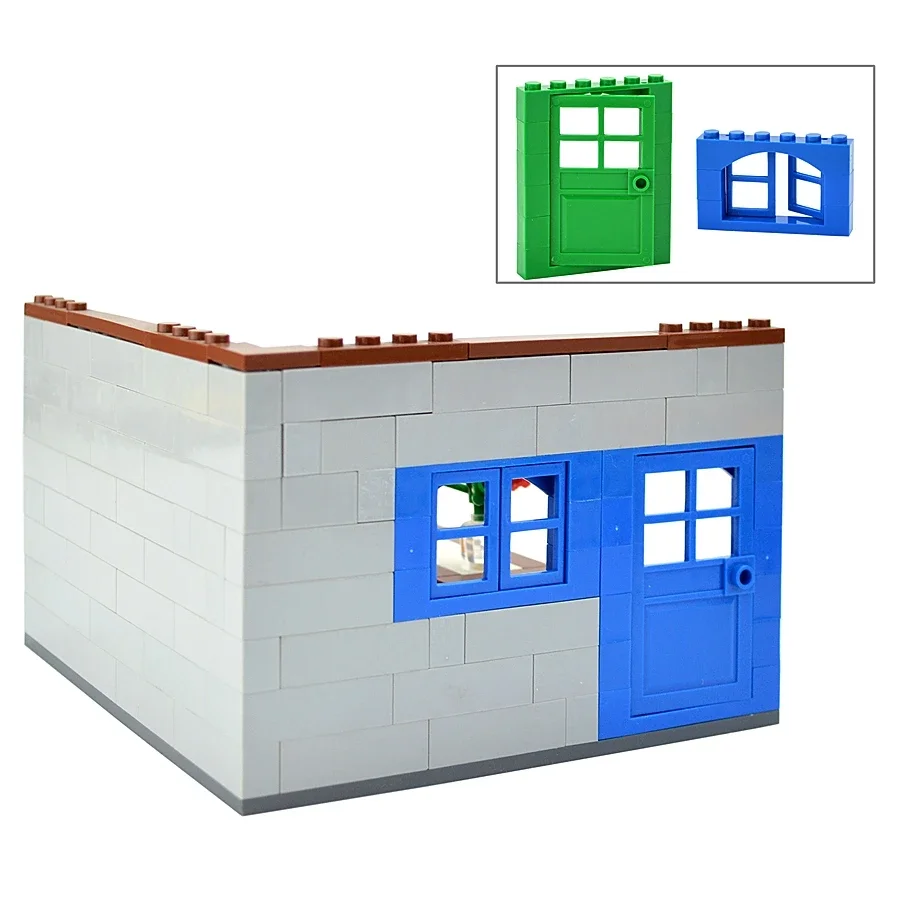 House Assemblage Building Blocks para crianças, City Door, Window Brick, Brinquedos de plástico, Educacional Compatível, Leduo, DIY, 102Pcs