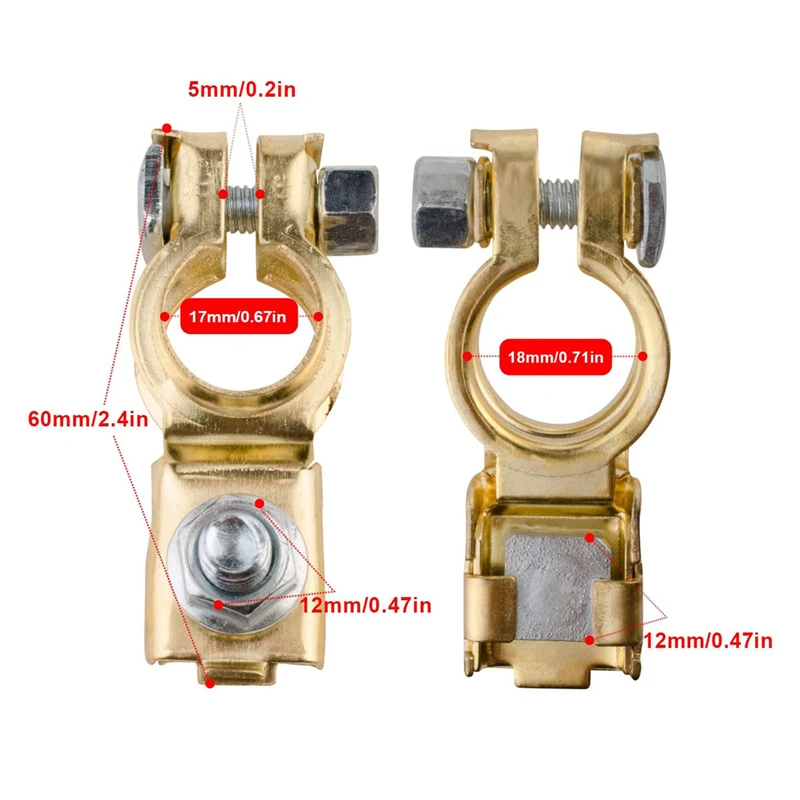 Car Battery Terminal Connectors Clamp Quick Release Battery Terminals Clamps Clips Copper For Car Truck Caravan