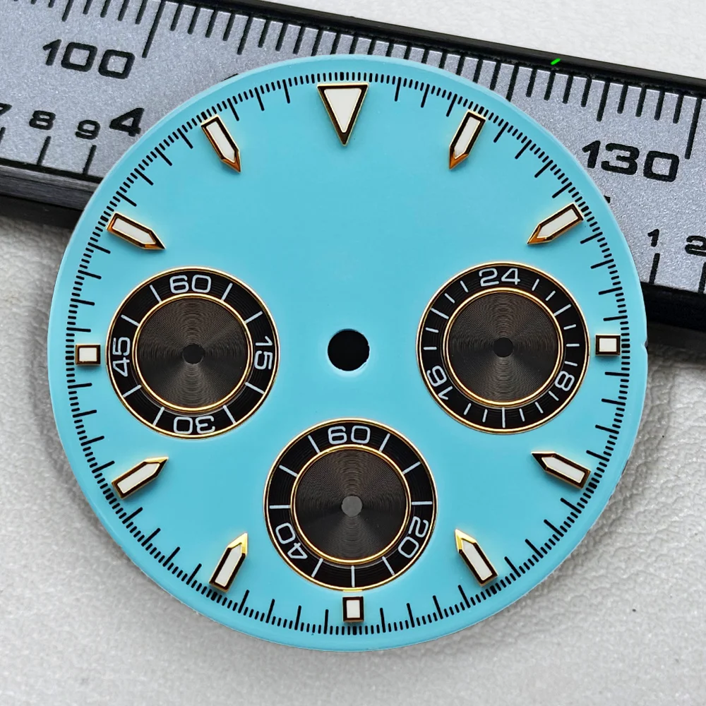 29mm VK63 Dial Panda Dial Luminous Dial Suitable for Daytona 39mm Case Quartz Watch VK63 Movement Watch Replacement Accessories view 5
